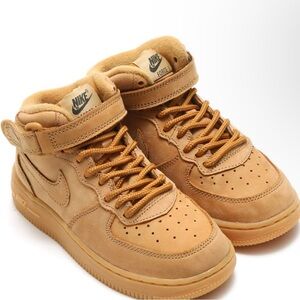 Kids Nike Air Force 1 Mid Wheat